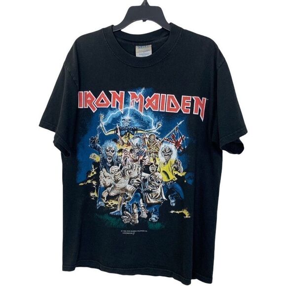 Vintage 1996 Iron Maiden T-Shirt Black Medium Best of the Beast Heavy Metal - Picture 1 of 10